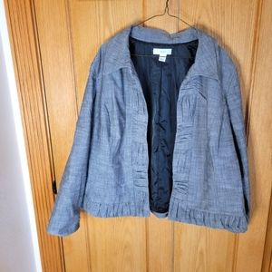 CJ Banks Rouched Grey Blazer Size 1x